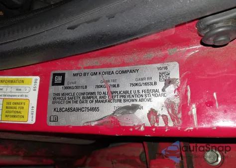 2017 Chevrolet Spark Ls Manual from USA, damaged, VIN KL8CA6SA9HC754665